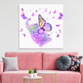 Papillon violet Eléphant toile volante Imprimer (Insitu(Salon))