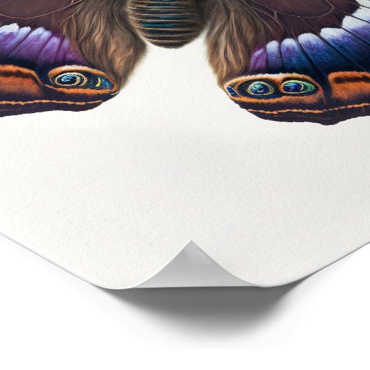 Papillon violet Empereur Art Imprimer Poster (Coin)