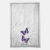 Papillon violet Floral serviette de cuisine (Vertical)