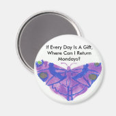 papillon violet humoristique aimant frigo (Recto/Verso)