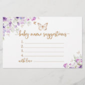 Papillon violet or carte de suggestions de nom de (Devant)