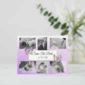 Papillon violet photo Enregistrer la date Carte po (Debout devant)