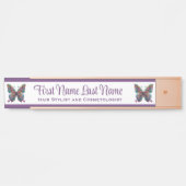 Papillon violet Rose Gold Nom Plaque (Devant)