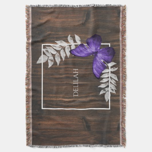Papillon violet rustique - Couverture de lancer pe (devant Vertical)