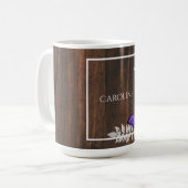 Papillon violet rustique Mug de café personnalisé (Devant gauche)