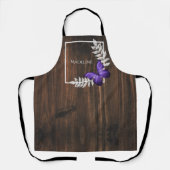 Papillon violet rustique Tablier personnalisé (Recto)