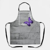 Papillon violet Rustique Tablier personnalisé (Recto)