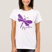 Papillon violet stylisé avec mon t-shirt (Devant)