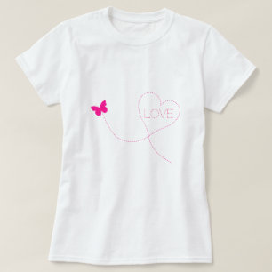 Papillon volant T-shirt Coeur - Amour