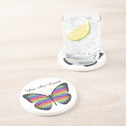 Papillon Vous êtes aimés Dessous de verre de grès (Côté)