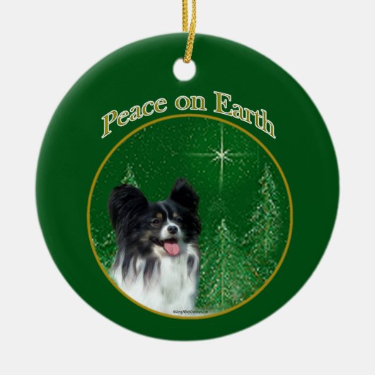 Papillon Vrede Keramisch Ornament (Voorkant)