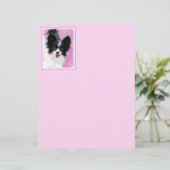 Papillon (wit en zwart) schilderen - Dog Art (Staand voorkant)