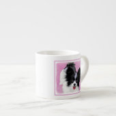 Papillon (wit en zwart) schilderen - Dog Art Espresso Kop (Voorkant rechts)