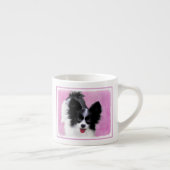 Papillon (wit en zwart) schilderen - Dog Art Espresso Kop (Rechts)