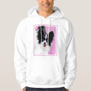 Papillon (wit en zwart) schilderen - Dog Art Hoodie