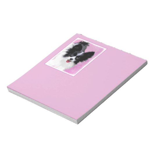 Papillon (wit en zwart) schilderen - Dog Art Notitieblok (Gedraaid)