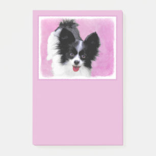 Papillon (wit en zwart) schilderen - Dog Art Post-it® Notes