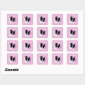 Papillon (wit en zwart) schilderen - Dog Art Squa Vierkante Sticker (Vel)
