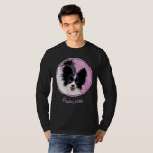 Papillon (wit en zwart) schilderen - Dog Art T-shirt (Voorkant volledig)