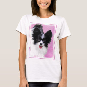 Papillon (wit en zwart) schilderen - Dog Art T-shirt