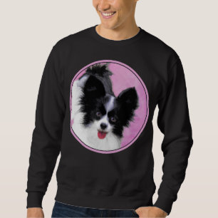Papillon (wit en zwart) schilderen - Dog Art Trui