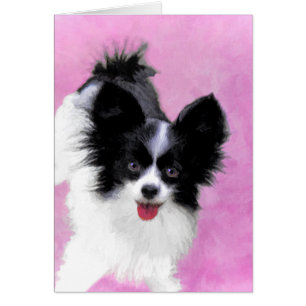 Papillon (Wit en Zwart) Schilderij - Hond Kunst