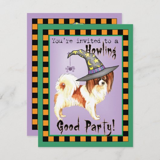 Papillon Witch uitnodiging (Voorkant / Achterkant)