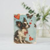 Papillonhond  Valentijnsdag Briefkaart (Staand voorkant)