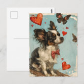 Papillonhond  Valentijnsdag Briefkaart (Voorkant / Achterkant)
