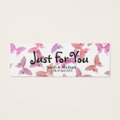 Papillon'Just For You'Wedding faveur tag cadeau (Dos)