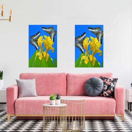 Papillons à clipper bleu malaisien sur l'affiche c (Salon)