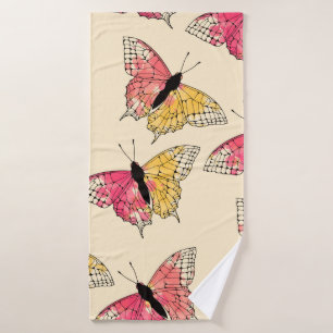 papillons à encre volant sans couture motif en ivo