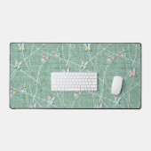 Papillons à l'aquarelle sur fond vert menthe (Clavier et souris)
