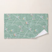 Papillons à l'aquarelle sur fond vert menthe (Serviette à main)