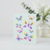 Papillons aquarelle art Carte postale (Debout devant)