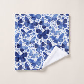 Papillons Aquarelle Bleu (Gant de toilette)