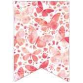Papillons Aquarelle Corail Pink Bunts Drapeaux (Deuxième drapeau)