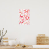 Papillons Aquarelle Corail Rose Poster (Cuisine)