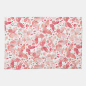 Papillons Aquarelle Coral rose Serviette de cuisin (Horizontal)