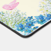 Papillons aquarelle et fleurs bleues (Coin)