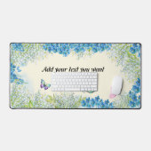 Papillons aquarelle et fleurs bleues (Clavier et souris)