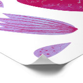 Papillons Aquarelle Magenta Pink Poster (Coin)