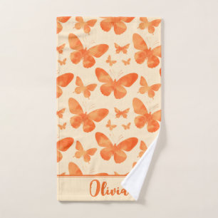 Papillons aquarelle orange