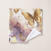 Papillons aquarelle papillon violet et or (Gant de toilette)