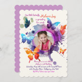 Papillons Aquarelle Photo Invitation (Devant / Derrière)