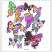 Papillons arc-en-ciel Sticker extra grand (Feuille)