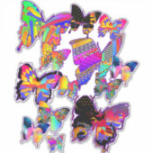 Papillons arc-en-ciel Sticker extra grand (Devant)