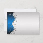 Papillons argentés ornés sur le reflet bleu RSVP (Dos)