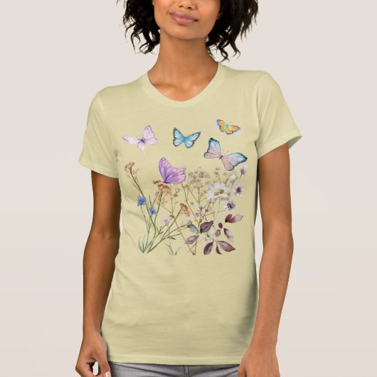 Papillons aux couleurs pastel - T-shirt (Devant)