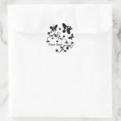 Papillons aux fleurs noir et blanc autocollants (Sac)